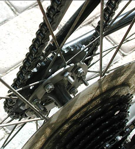 chain sprocket bolts onto spokes